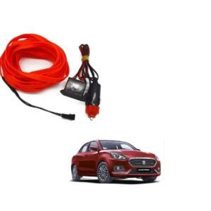 Auto Addict EL Wire LED Strip Lights for Cars Interior (Neon Red,5mtrs) Decorative Light,Cold Light,Dashboard Light,Ambience Lamp for Maruti Suzuki Swift Dzire New 2020