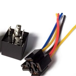 Auto-Ex Automotive Relay Set 5-Pin 30A 12V SPDT With Interlocking Relay Socket/Wiring Harnesses