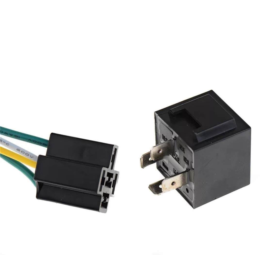 WOUXUN Automotive Horn Relay Set | 4-Pin 12V SPST | With Interlocking Socket & Wiring Harness