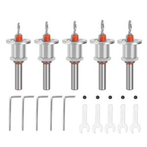 Serplex 5Pcs Carbide Countersink Drill Bits Wood Drill Bits Set