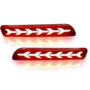 UBH LED Arrow Sequential Turn Signal Lights – Universal Flowing Amber Side Marker Indicator for Cars, SUVs, and Trucks (Pair)