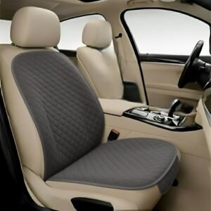 AURAFRESH PU Leather Car Seat Cover Universal Fit Premium Car Seat Cushion Protector Breathable Waterproof Interior Seat Protector for Comfortable Seat Cover (Grey, 2PC Driver SEAT)