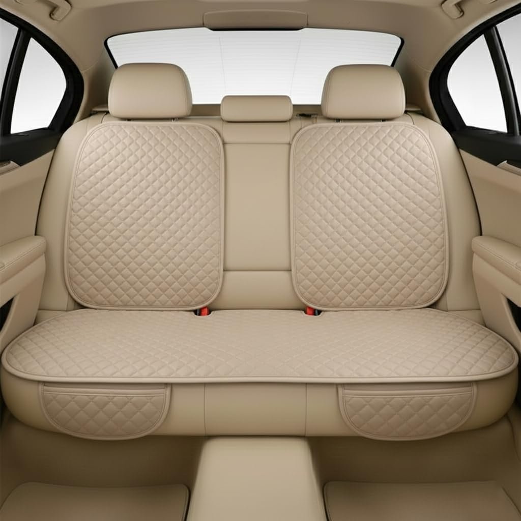AURAFRESH Car Seat Protector Cushions Cover, Airbag friendaly. (BAIGE, 7PC Front & Rear SEAT Full Set) - Image 6