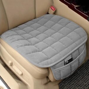 VANITYA Car Seat Soft Cover with Non-Slip Grip and Storage Pouch, Breathable, Memory Foam Comfort Seat Protector for Cars Universal Fit, Anti-Wear, Pressure Relief, Easy Installation