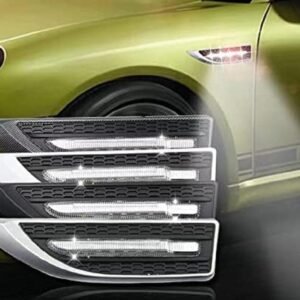 Aksmit Car Side Fender Light with 3 Colour Led Indicator Light (Silver) For City