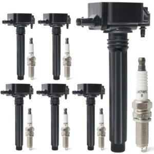 Set of 6 Ignition Coil Packs & Iridium Spark Plugs Compatible with Dodge Challenger Durango Journey Grand Caravan, Chrysler 200 300, Jeep Grand Cherokee Wrangler, RAM 1500 3.6L V6 Replace UF648 97390