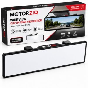 Car Panoramic Rear View Mirror | Wide Angle Blind Spot Mirror for Car | Interior Rearview Mirror Clip-On | Anti-Glare Large Vision Safety Mirror for Cars, SUVs & Trucks
