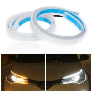 UBH ; Profession of Quality DRL Turn Signal Left and Right 12v LED Strip Daytime Running Indicator Light Lamp for Car(Yellow/Amber, White) -2 Pcs