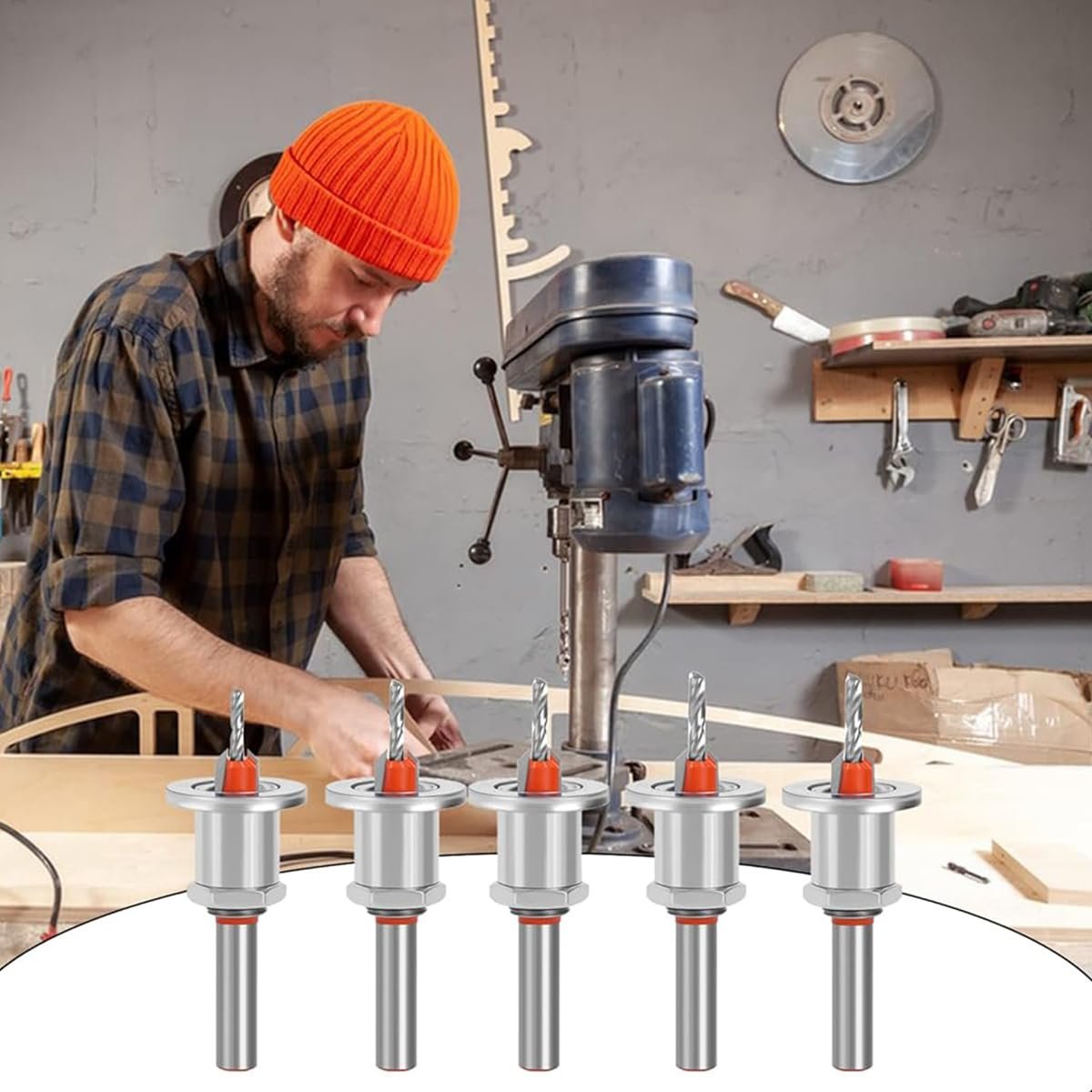Serplex 5Pcs Carbide Countersink Drill Bits Wood Drill Bits Set - Image 8
