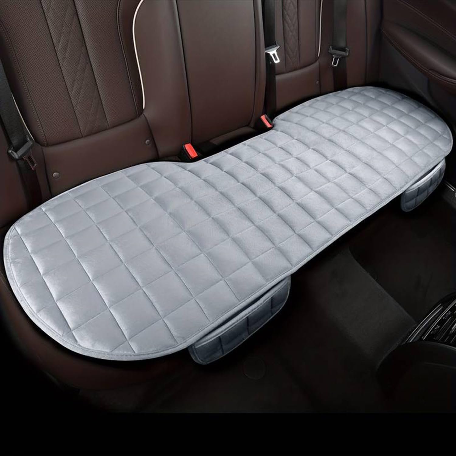 KeepCart Comfortable Ultra-Soft Memory Foam with Non-Slip Grip and Storage Pouch Car Seat Cover Sponge Front Rear, Universal Fit, All-Season (Gray Rear 1Pc) - Image 2