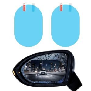 Car Rear View Mirror Rain Proof Film, Anti Water Mist Anti Glare Mirror Protector, Anti Scratch Waterproof Protective Sticker for Side Mirror, Clear Driving Safety Film for Cars, Bikes (Pack of 2)