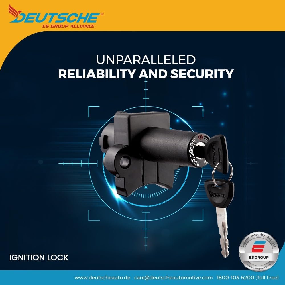 Deutsche Black Cylindrical Finish New Ignition Switch Starter Lock Compatible Honda Activa 6G 1_Way With Magnetic Shutter - Image 3