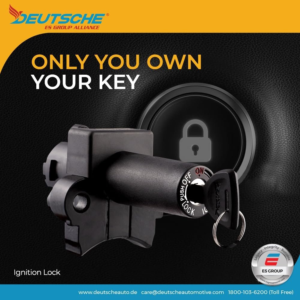 Deutsche Black Cylindrical Finish New Ignition Switch Starter Lock Compatible Honda Activa 6G 1_Way With Magnetic Shutter - Image 4