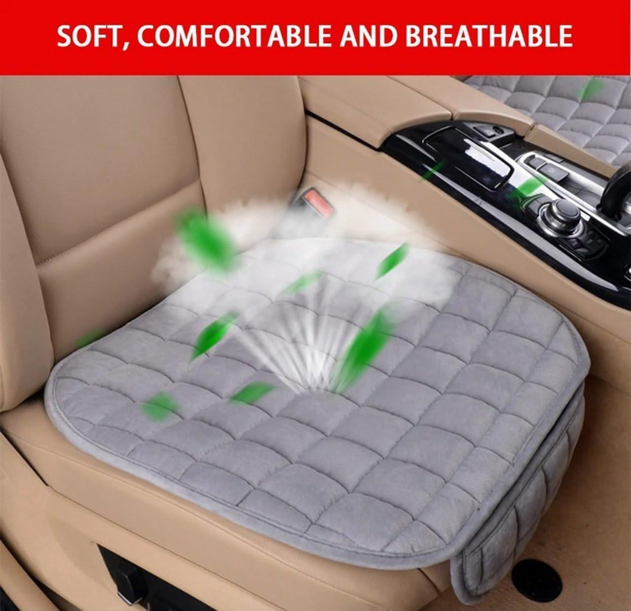 WEXSA Foam Car Seat Cushion Cover, Convertible Back Seat Extender & Travel Bed, Quilted Padded Seat Protector, Universal Fit for Most Cars, Non-Slip Seat Cushion (3Pcs Grey Cover) - Image 5