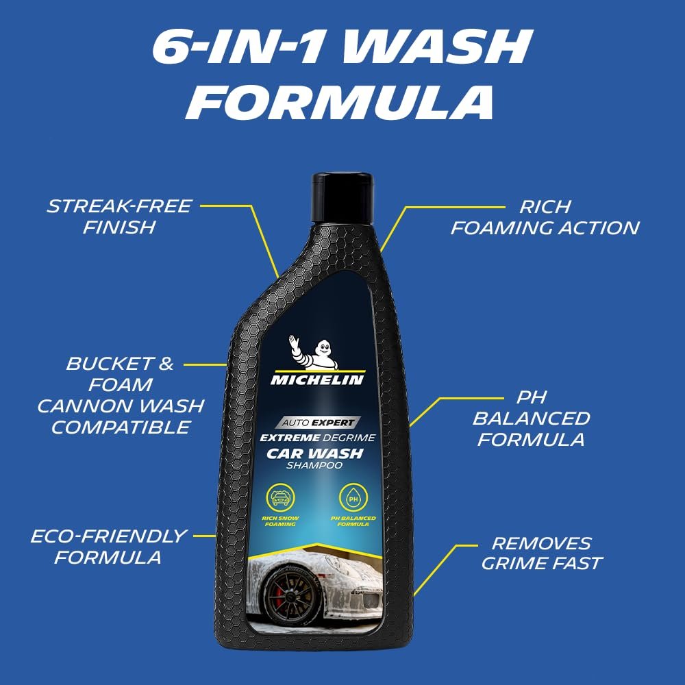 MICHELIN Car Shampoo 500ml | pH Balanced & Super Concentrated Formula for Bucket & Foam Cannon Wash | High Foam for Deep Cleaning | Removes Tough Dirt & Grime | Gentle on Paint & Clear Coat - Image 2