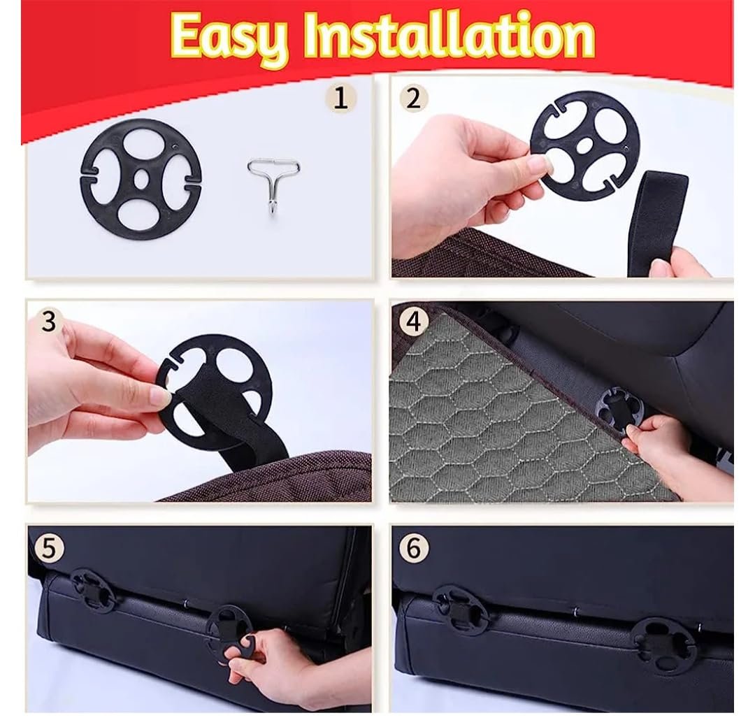 AURAFRESH Car Rear Seat Cushion Pad Quilted Breathable Seat Cover Protector Anti Slip Universal Fit Soft Comfort Mat Set for Daily Travel (Black, 3PC of Set (only Rear seat)) - Image 3