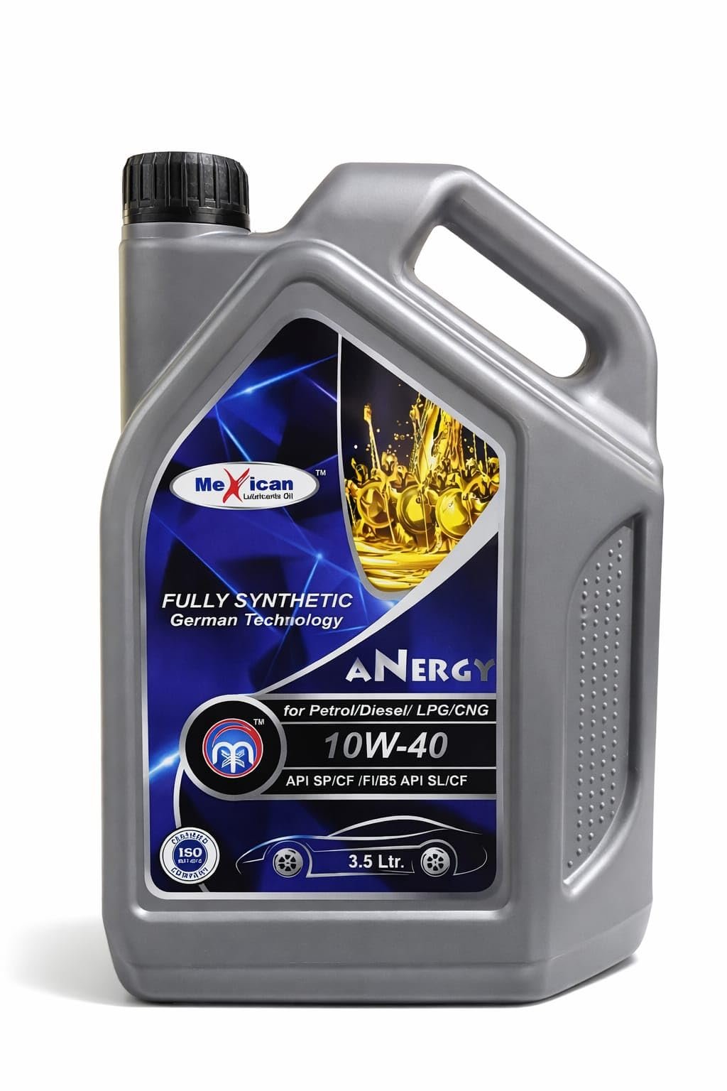 Mexican Lubricants Oil SAE 10W-40 Full Synthetic Engine Oil | API SN/CF, ACEA A3/B4 | For Petrol & Diesel Cars | 3.5 Litre