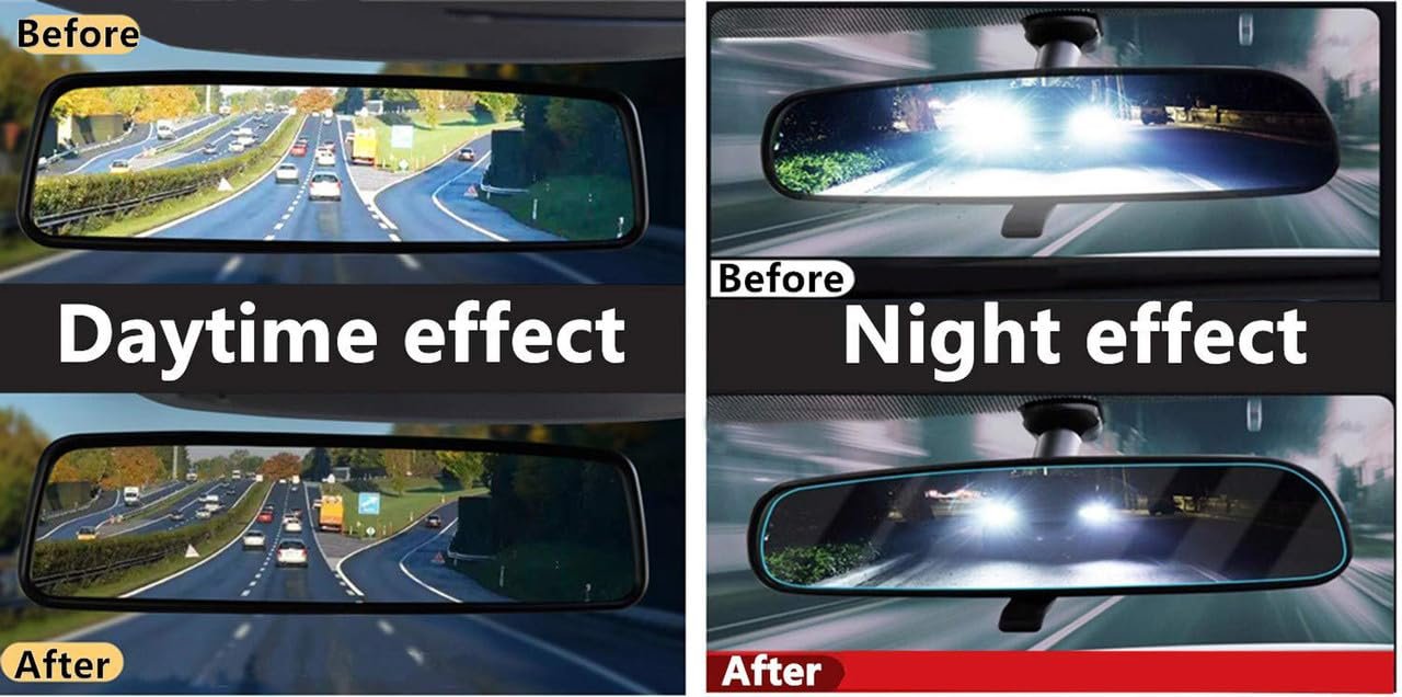 Car Rear View Mirror Anti-Glare Film Interior Rearview Mirror Anti Glare Membrane Anti-Scratch Sticker Safe Driving Protective Film For Hindustan Motors Contessa - Image 4