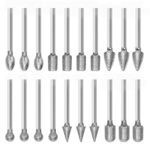 Serplex® 20Pcs Diamond Drill Bit Set for Rotary Tool, 1/8-inch Shank Bits
