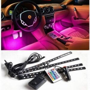 GoMechanic Atmosphere Lights,9x4 Car LED Strip Light, 36 LED, DC 12V Multicolour Interior Light LED Under Dash Lighting Kit with Sound Active Function and Wireless Remote Control Car Fancy Light