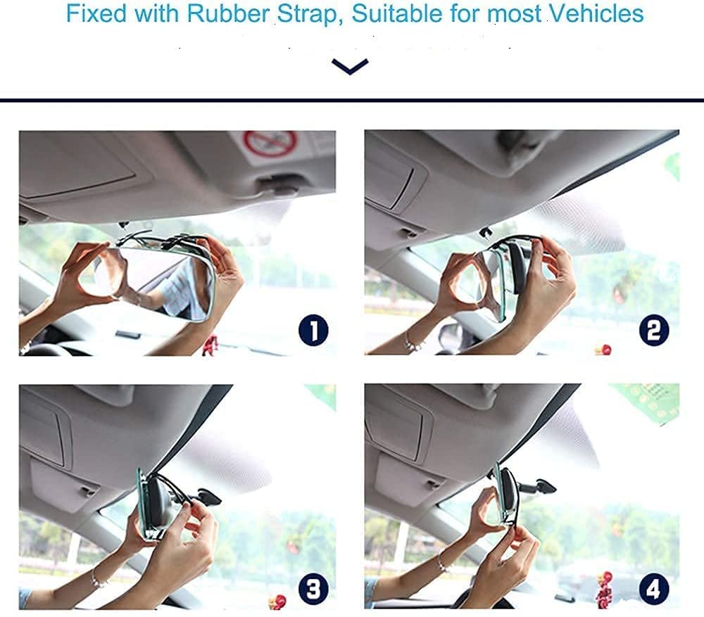 CarFrill Wide Angle Frameless Rear View Mirror Panoramic Rearview Convex Car Interior Mirror to Reduce Blind Spot Effectively for Cars | SUV | Trucks (Size- 11.8 inch | Universal Fit) - Image 3
