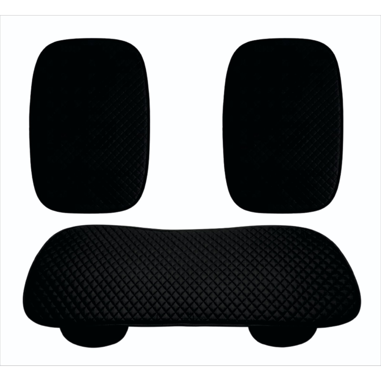 AURAFRESH Car Rear Seat Cushion Pad Quilted Breathable Seat Cover Protector Anti Slip Universal Fit Soft Comfort Mat Set for Daily Travel (Black, 3PC of Set (only Rear seat)) - Image 5