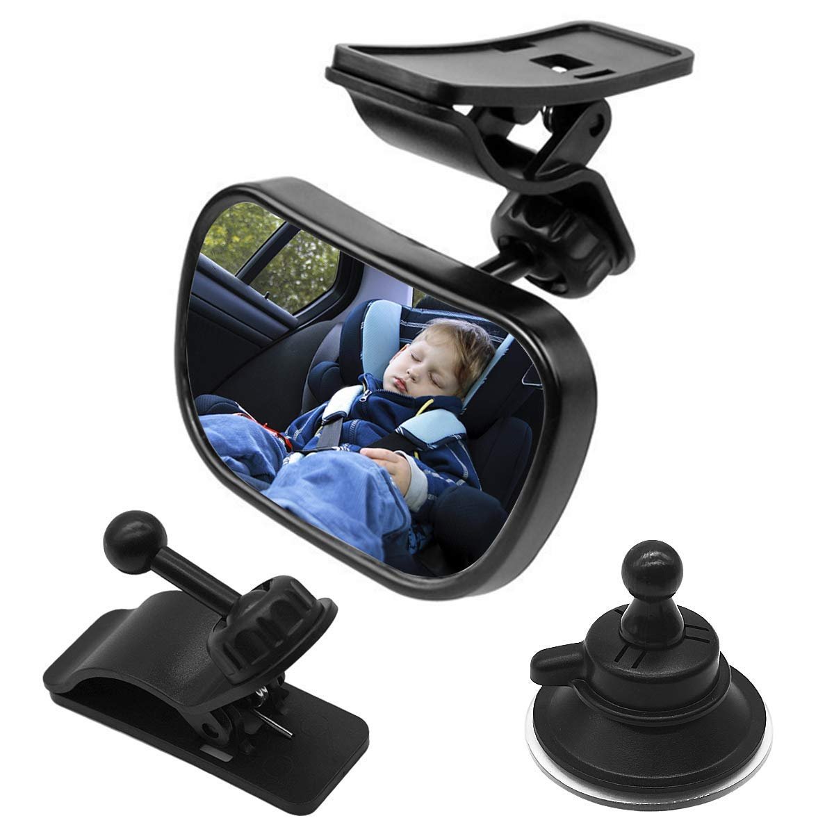 3Pcs Car Rear View Mirror Set, Large Mirror and Car Mirror, Includes Clip and Suction Cup Accessories for Installation, Useful for Monitoring Cargo Area and Rear Seat Passengers