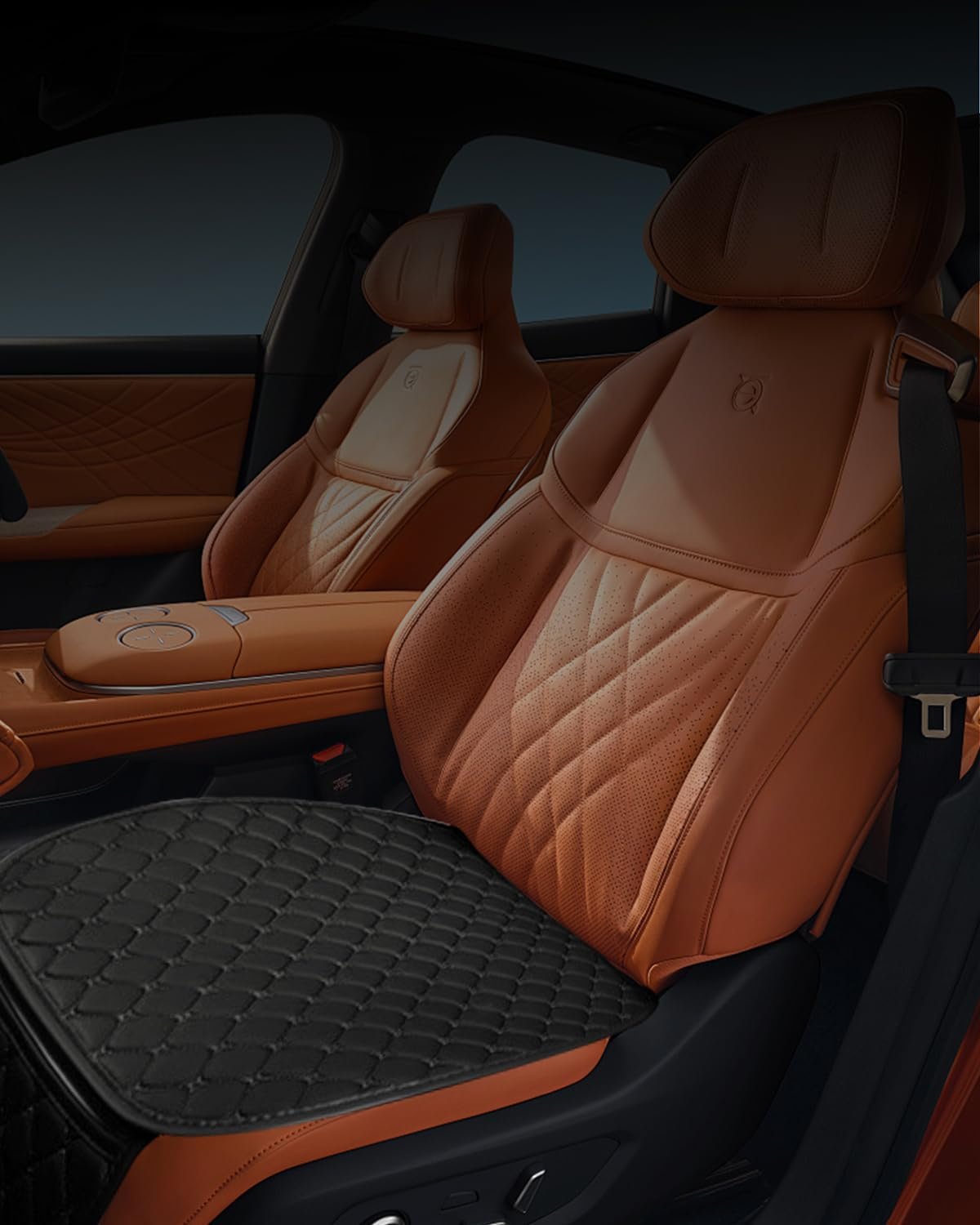 STHIRA® 3Pcs Black PU Leather Car Seat Covers With Anti-Slip Silicone Dot & Storage Pouch, Ultimate Comfort Seat Cover for Car Durability & Protection For Front & Rear Seats, Scratch & Spill Resistant - Image 4