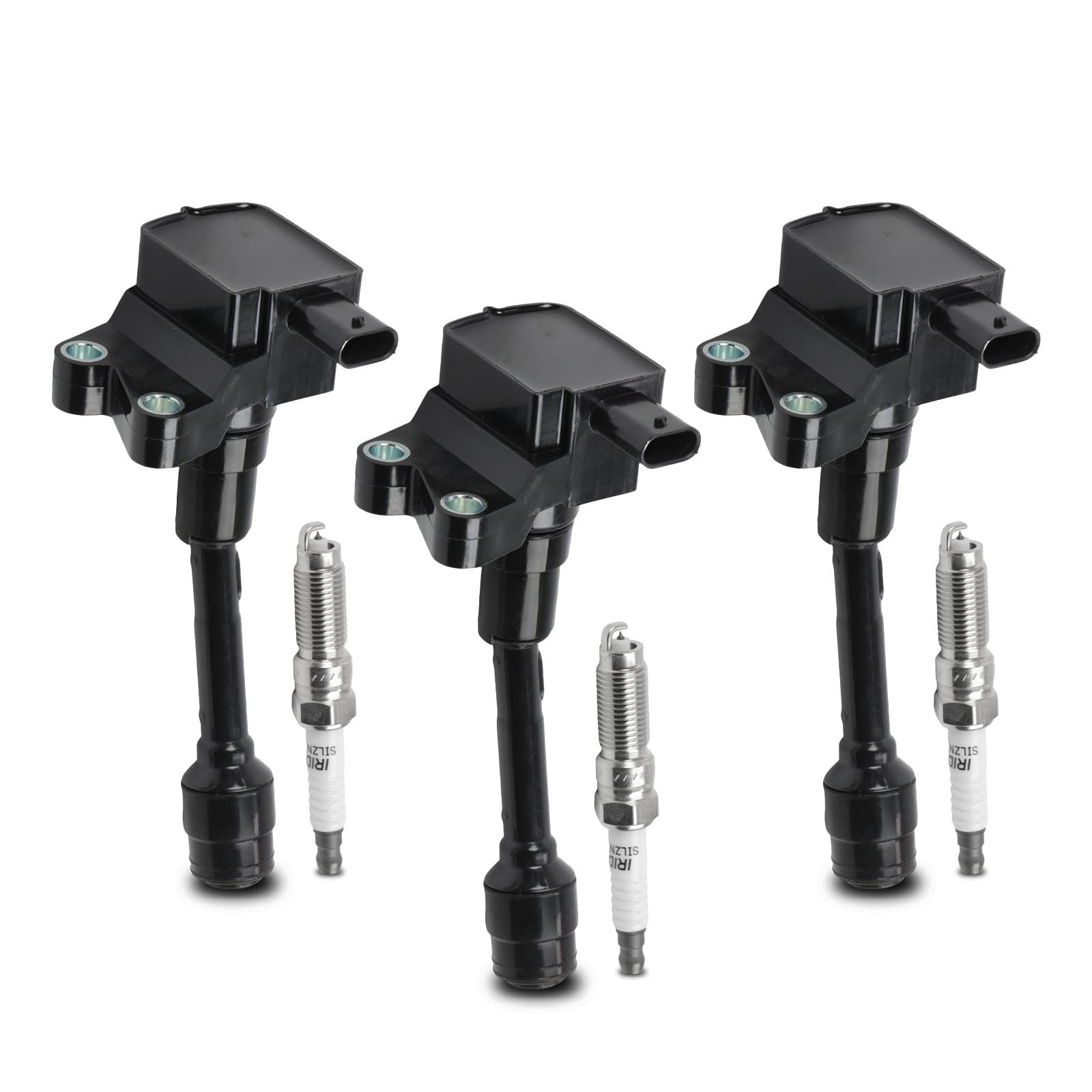3PCS UF736 Ignition Coils + 3PCS 93593 Iridium Spark Plugs Ignition Coils Pack Fits for 2018-2021 EcoSport, 2014-2017 Fiesta, 2015-2018 Focus 1.0L 1.5L, Coil Pack Set Aftermarket Parts
