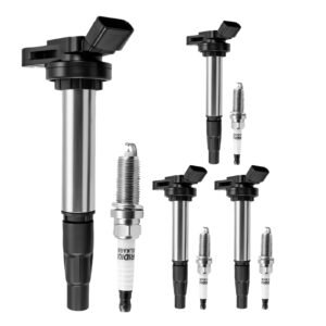 4PCS UF619 Ignition Coils & 4PCS Iridium Spark Plugs Ignition Coils Pack Fits for 2009-2017 Corolla, 2010-2015 Prius, 2012-2017 Prius V, 2011-2017 CT200h 1.8L 2.0L 2.4L, Aftermarket Parts