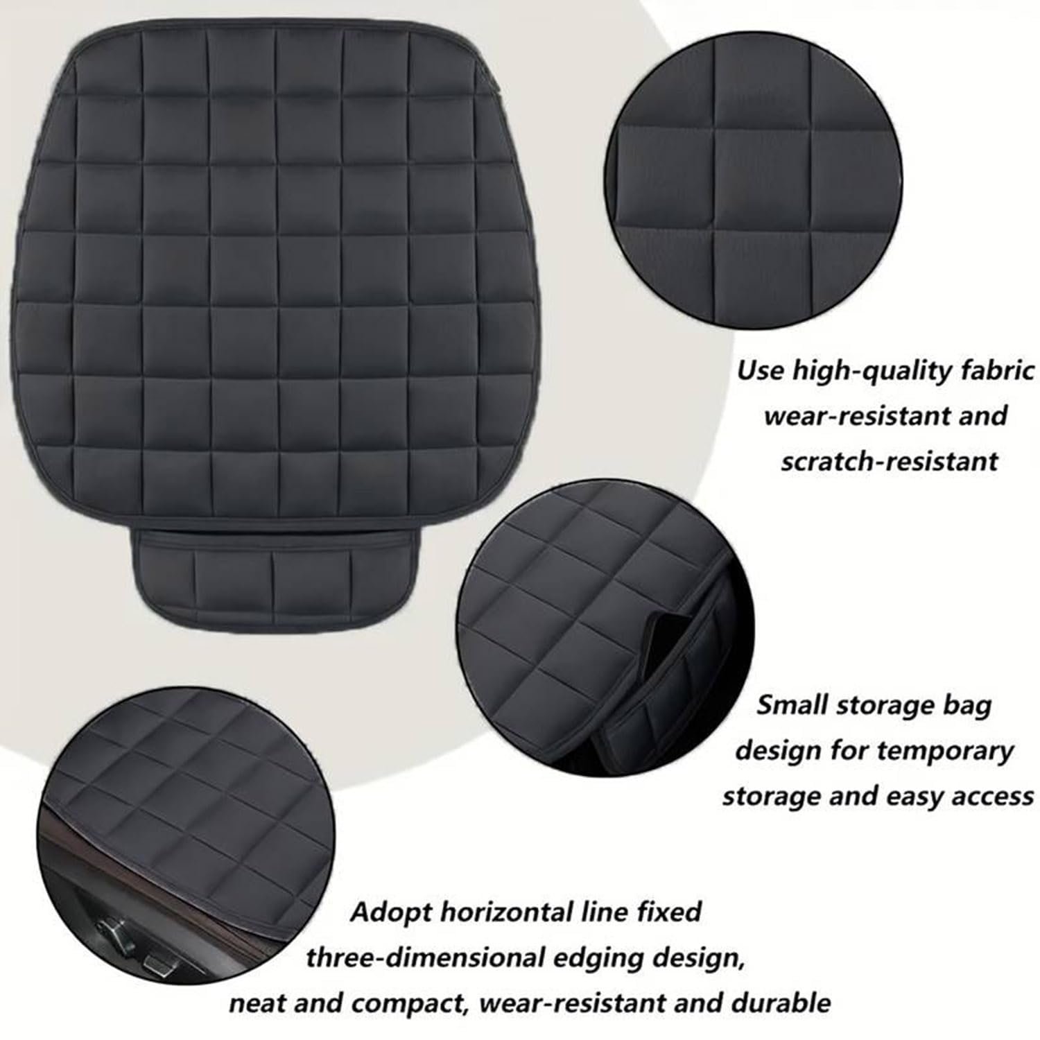 HEEZOX Breathable Car Seat Cover Cushion, Black, 60×50 cm, 1Pc - Image 2