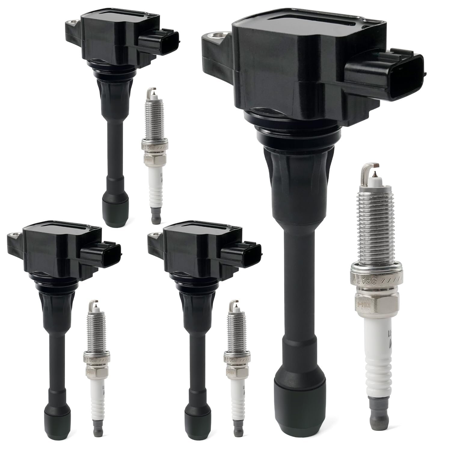 Set of 4 Ignition Coil Pack & Iridium Spark Plugs Compatible with 2005-2019 Nissan Altima Cube Rogue Sentra NP300 Versa NV200 Infiniti FX50 M56 Q70 QX60 QX70 1.6L 1.8L 2.0L 2.5L L4 Replace UF549 C1696
