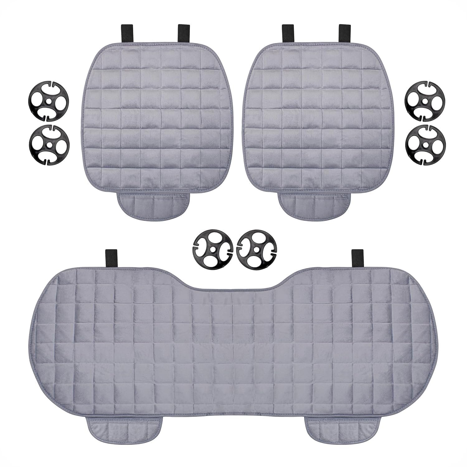 WEXSA Foam Car Seat Cushion Cover, Convertible Back Seat Extender & Travel Bed, Quilted Padded Seat Protector, Universal Fit for Most Cars, Non-Slip Seat Cushion (3Pcs Grey Cover) - Image 8
