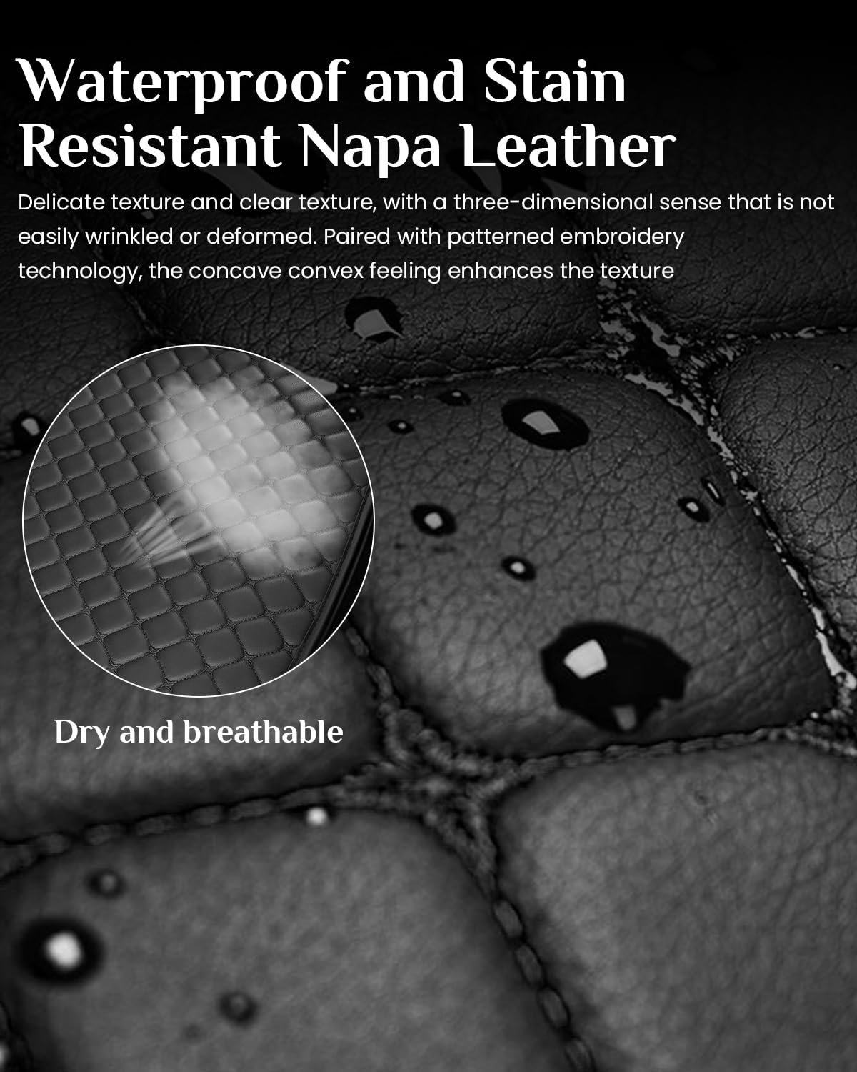STHIRA® 3Pcs Black PU Leather Car Seat Covers With Anti-Slip Silicone Dot & Storage Pouch, Ultimate Comfort Seat Cover for Car Durability & Protection For Front & Rear Seats, Scratch & Spill Resistant - Image 5