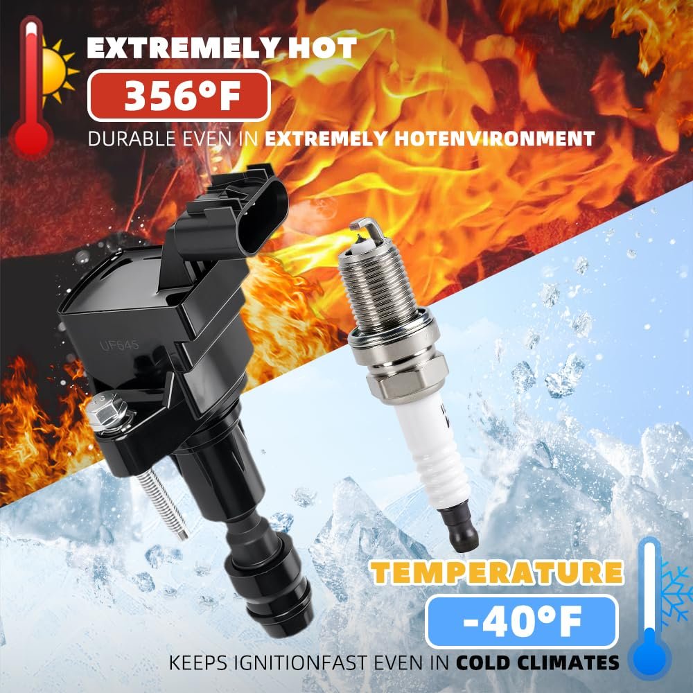 muge racing UF645 Ignition Coil Pack and Iridium Spark Plugs Compatible with Buick LaCrosse Regal Verano, Chevrolet Captiva Sport Cobalt Equinox HHR Malibu, GMC Terrain, Pontiac, Saturn, Replace#UF491 - Image 7