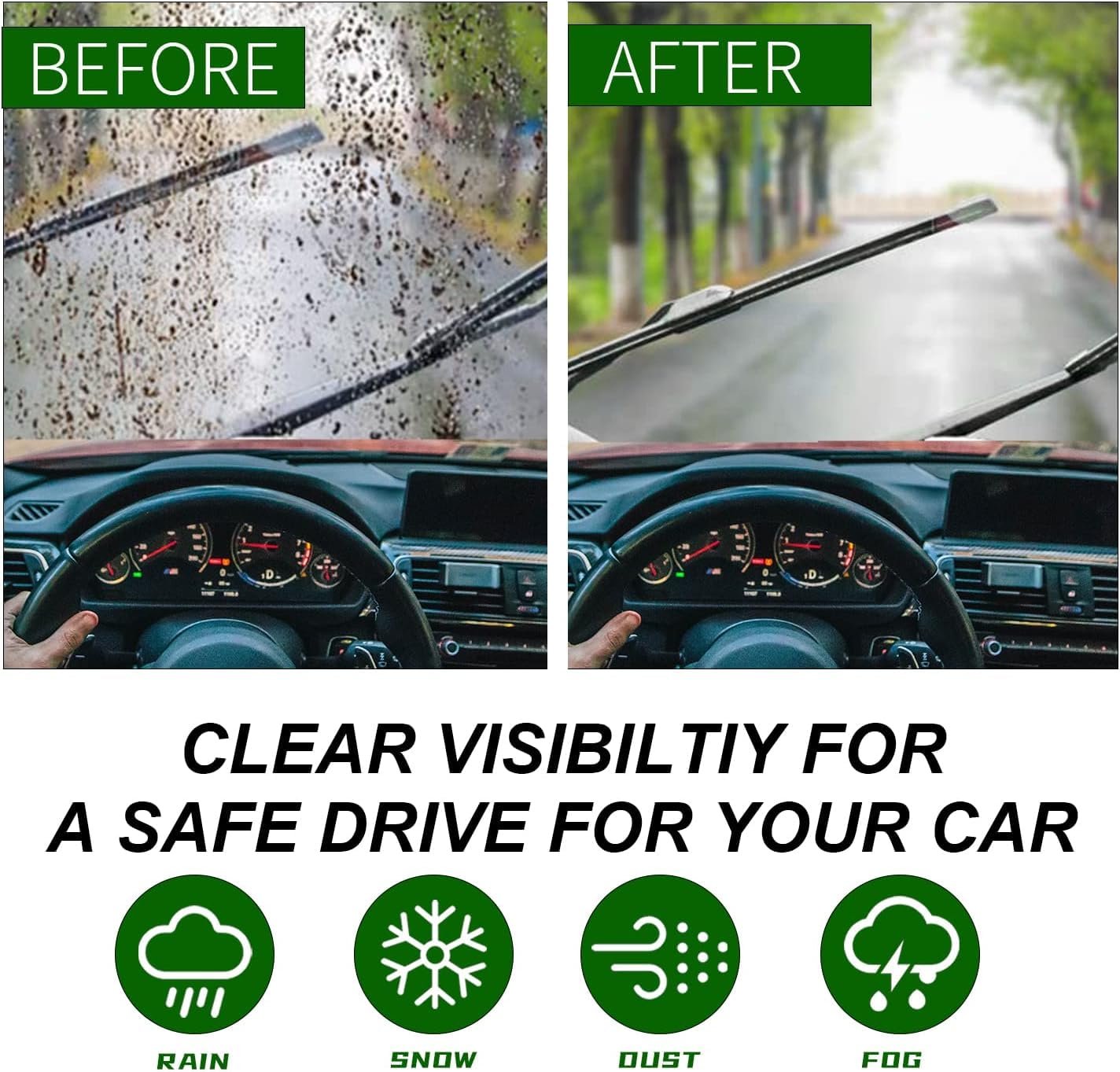 Auto Hub Windshield Washer Fluid for Car, Car Windshield Cleaner Liquid In Concentrate Form (20 ML Enough For 1L Tank) - Instant & Streak Free Car Glass Cleaning from Our Car Wiper Liquid - Image 5
