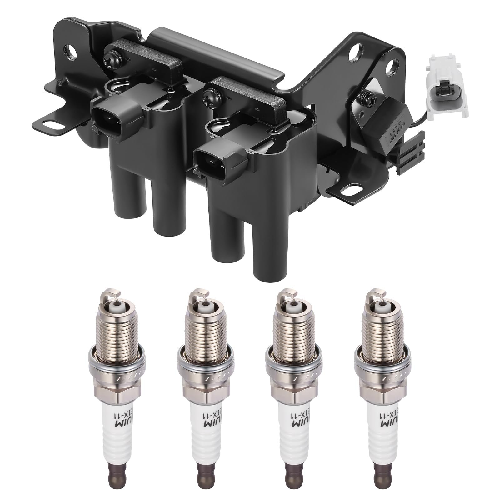 SYKRSS UF424 Ignition Coils & 7090 Spark Plugs Compatible with Hyundai Accent 2001-2005, 1.6L l4 - Replaces 27301-26600