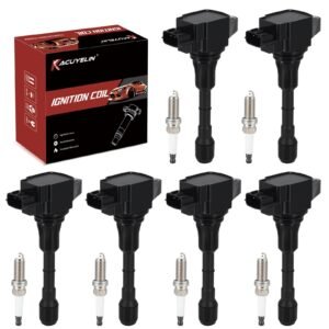 UF550 Ignition Coil Pack and Iridium Spark Plugs Set of 6 Compatible with Infiniti EX35 Q50 G25 FX35 QX60 Nissan Altima Maxima 2007-2020 Replaces#C1670, 22448-JA10C