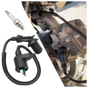 GY6 Ignition Coil+A7TC Spark Plug,High-Performance Racing Ignition Coils and Spark Plug Set for 50cc-150cc Engine,Universal Car Parts Replacement for Motorcycle ATV Kart Dirt Bike