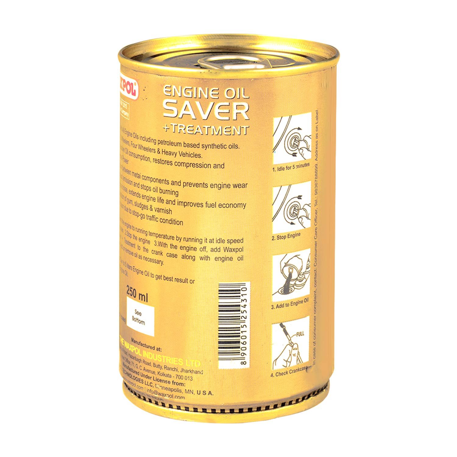 Waxpol Engine Oil Saver & Treatment 250 ml | Reduces Oil Burning & Leakage | Improves Compression | Restores Engine Performance | Car & Bike Engine Additive - Image 4