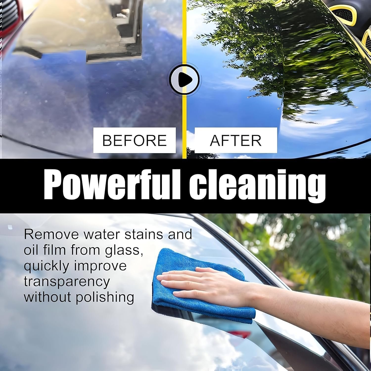 Car Windshield Cleaner and Oil Remover – Anti-Glare, Quick-Dry,Scratch-Resistant,Smudge-Free Glass Cleaner with UV Protection,Water-Repellent,Dust-Resistant Formula for Auto Glass|Mirrors|Windows (1) - Image 4