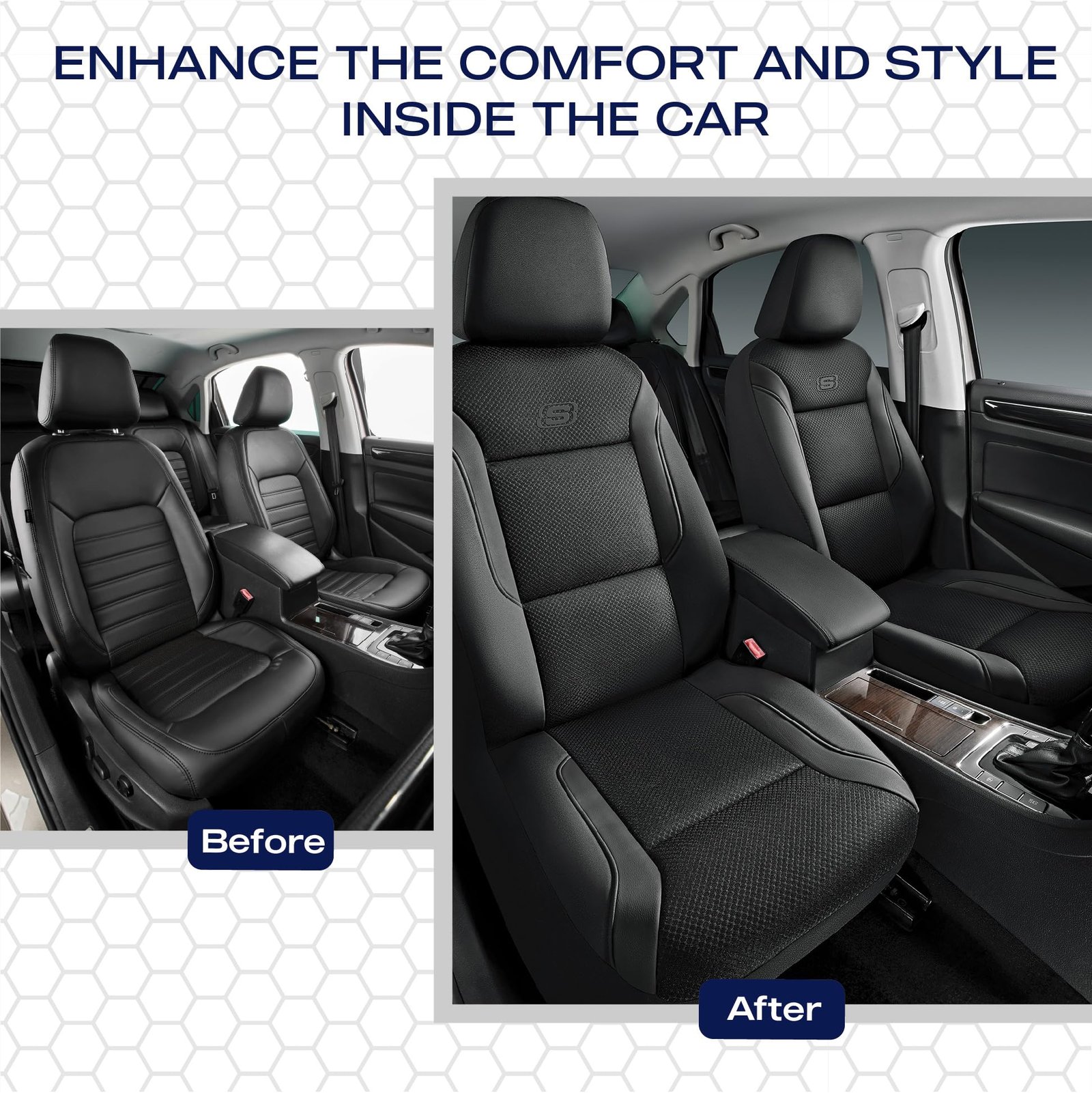 Skechers Memory Foam™ Car Seat Covers, Leather & Mesh Thick Car Seat Protection, Black Front Seat Cover, Airbag Compatible, Automotive Comfort & Protection for Most Cars, Trucks, SUVs - Image 5