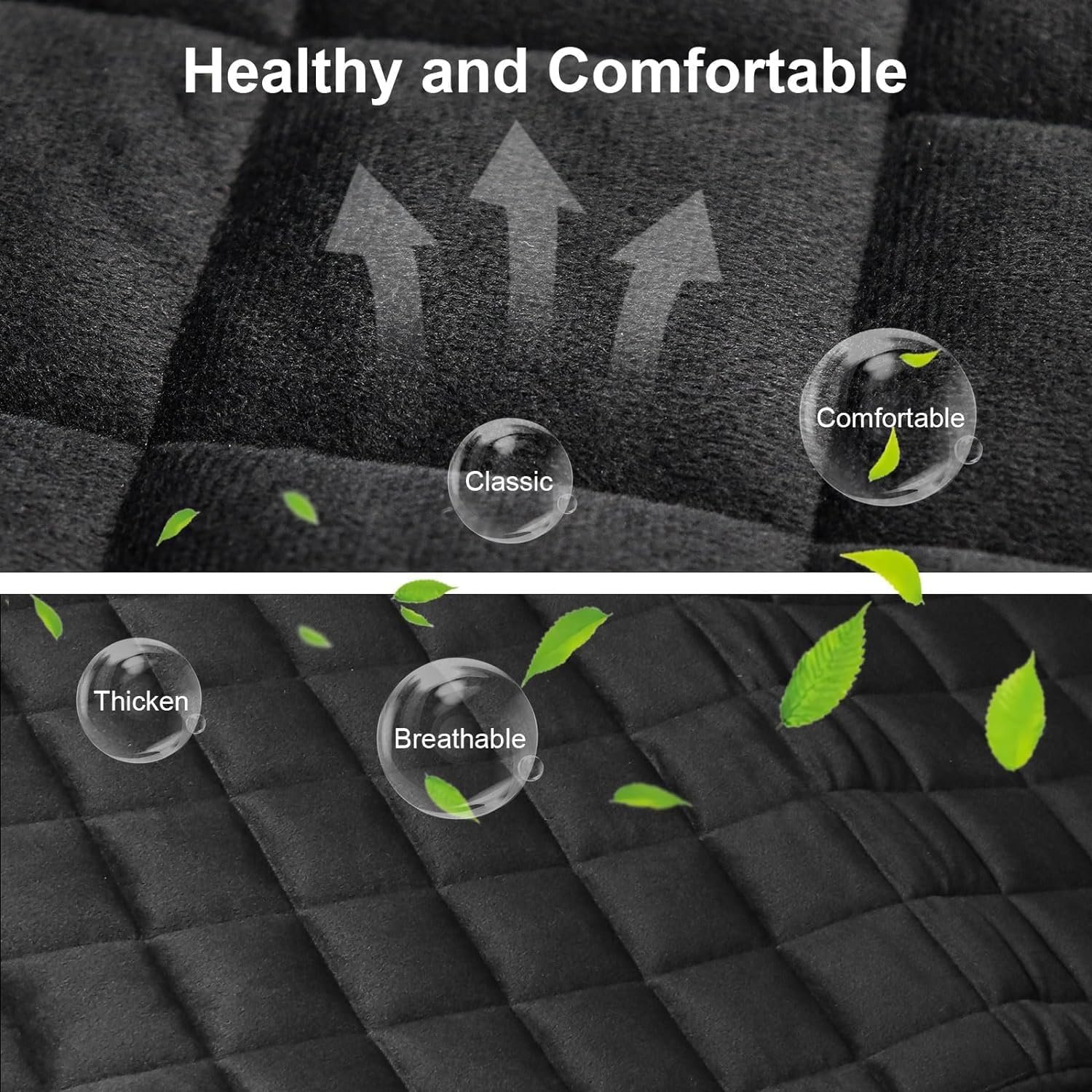 HEEZOX Breathable Car Seat Cover Cushion, Black, 60×50 cm, 1Pc - Image 5