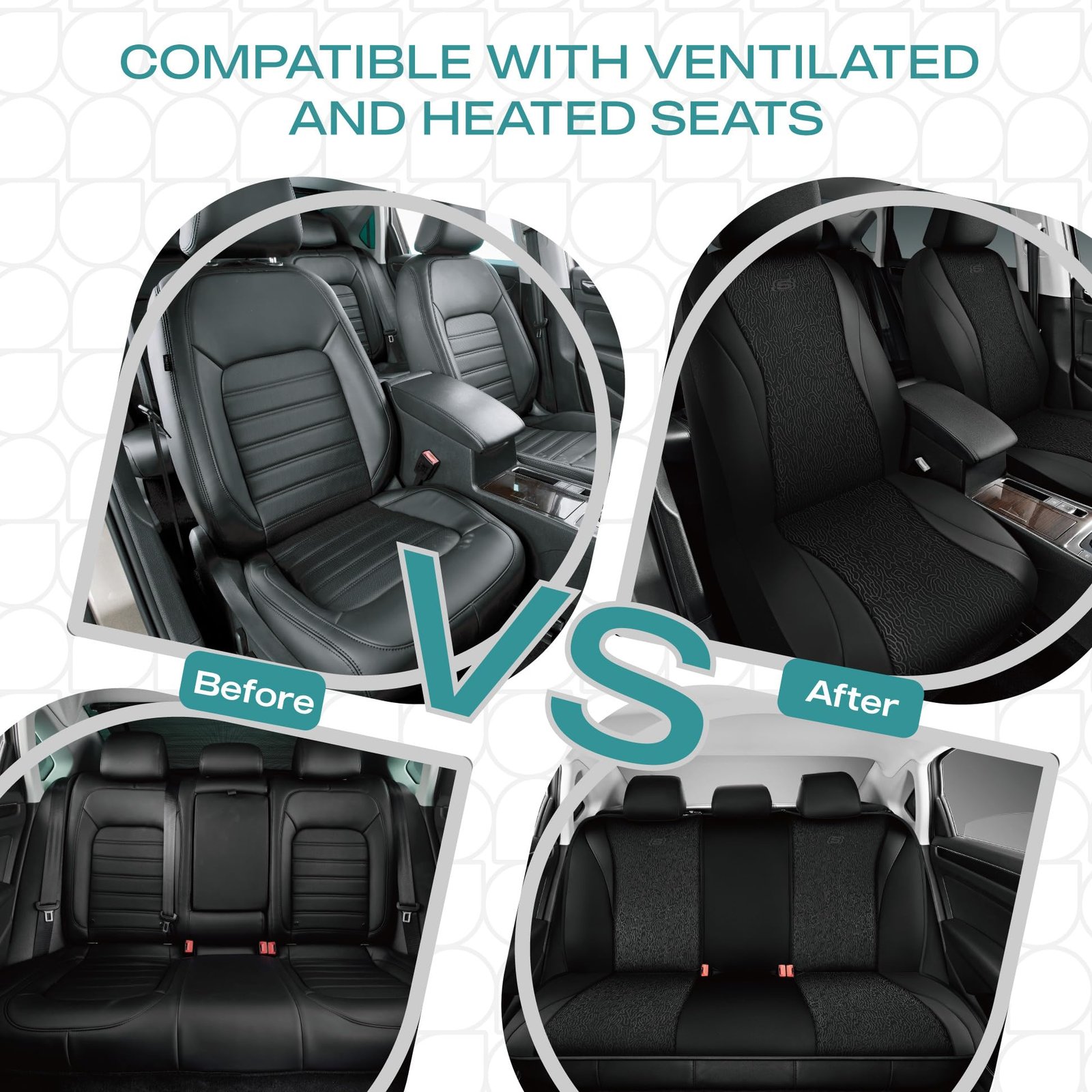 Skechers Car Seat Covers,Leather Seat Covers with GOGA Mat Technology,Waterproof Car Seat Covers Full Sets,Airbag Compatible,Comfort Universal Fit for Most Cars,Vans,Trucks,SUVs,Black - Image 7