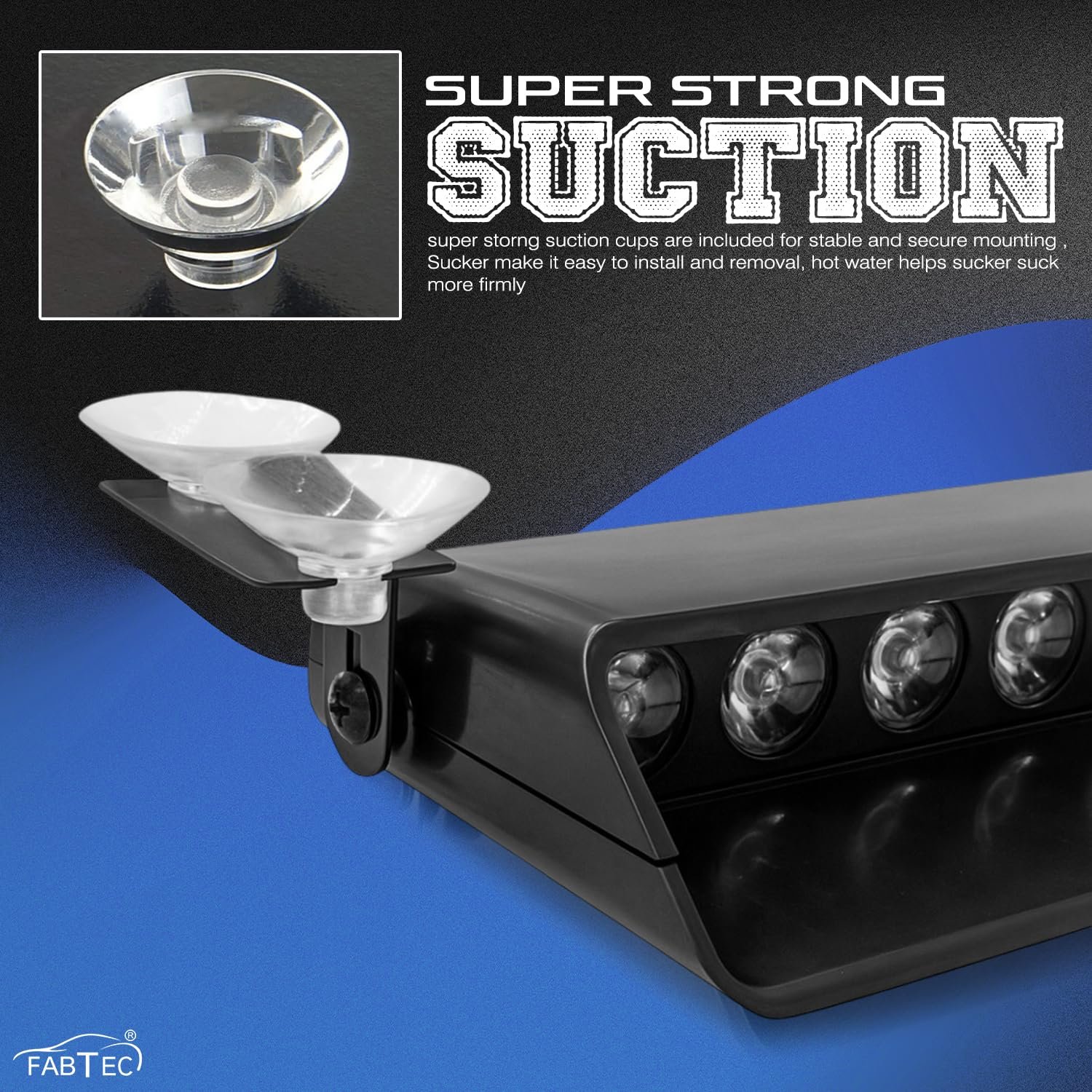 FABTEC Car Police Light 9 Led Red & Blue and White Strobe Flashing Warning Emergency Led Lights for All Cars - Image 2