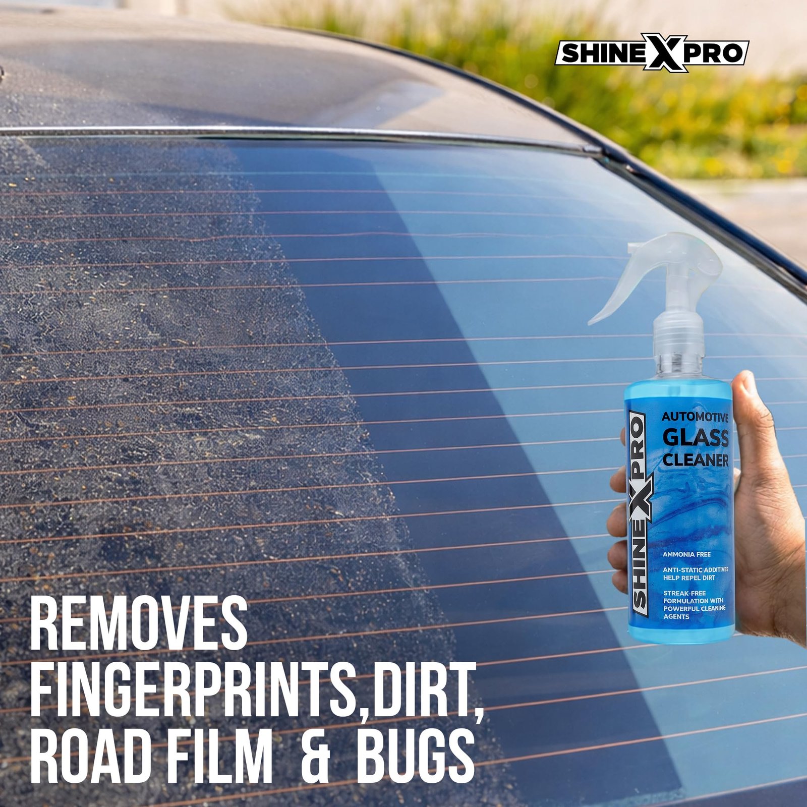 ShineXPro Glass Cleaner Spray 300 ml - Streak Free Car Glass Cleaner Liquid with Anti-Static Additives - Windshield Cleaner safe for both Tinted & Coated Glass with Powerful Cleaning Agents - Image 5