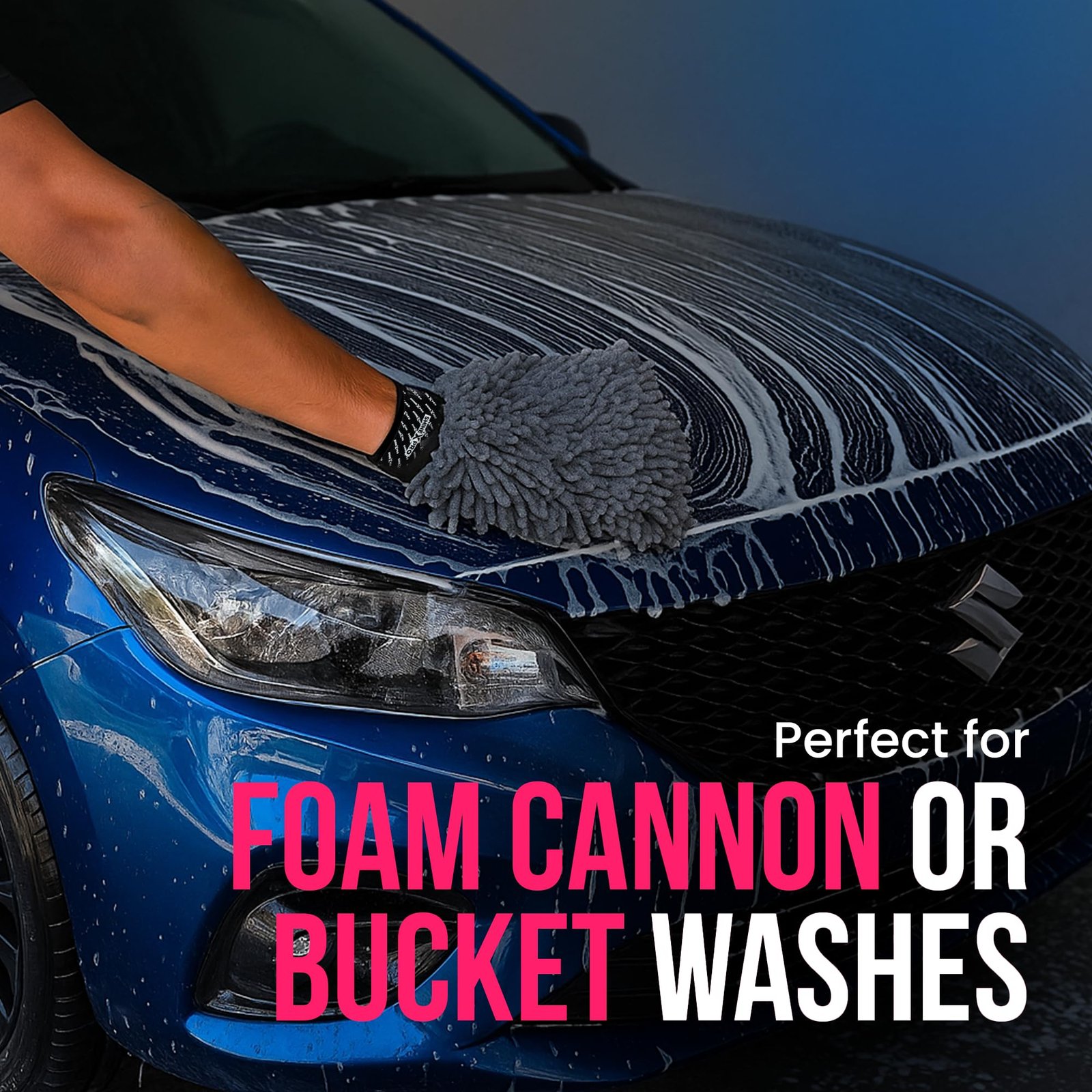 ShineXPro Foam Car Wash Shampoo With 2Pcs 500GSM Microfiber Cloth & Wash Mitt - Thick Foam With Shine Enhancing Formula - Image 5