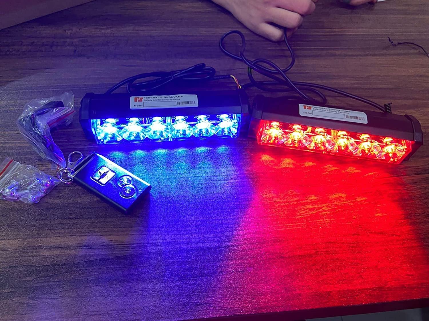 Ride2joy Federal Signal 12v 6 Led car Blinker Light Red/Blue/White(d2) - Only A Quality we have Not 2nd copy
