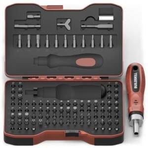 BUILDSKILL 101 Pieces Ratchet Screw Driver Kit | CR-V Bits | Anti-Skid TPR Grip Handle | Y Type Insert | Bit Holding Magnet | Case | Appliances, Laptops, Electronics Repairing Screwdriver Set