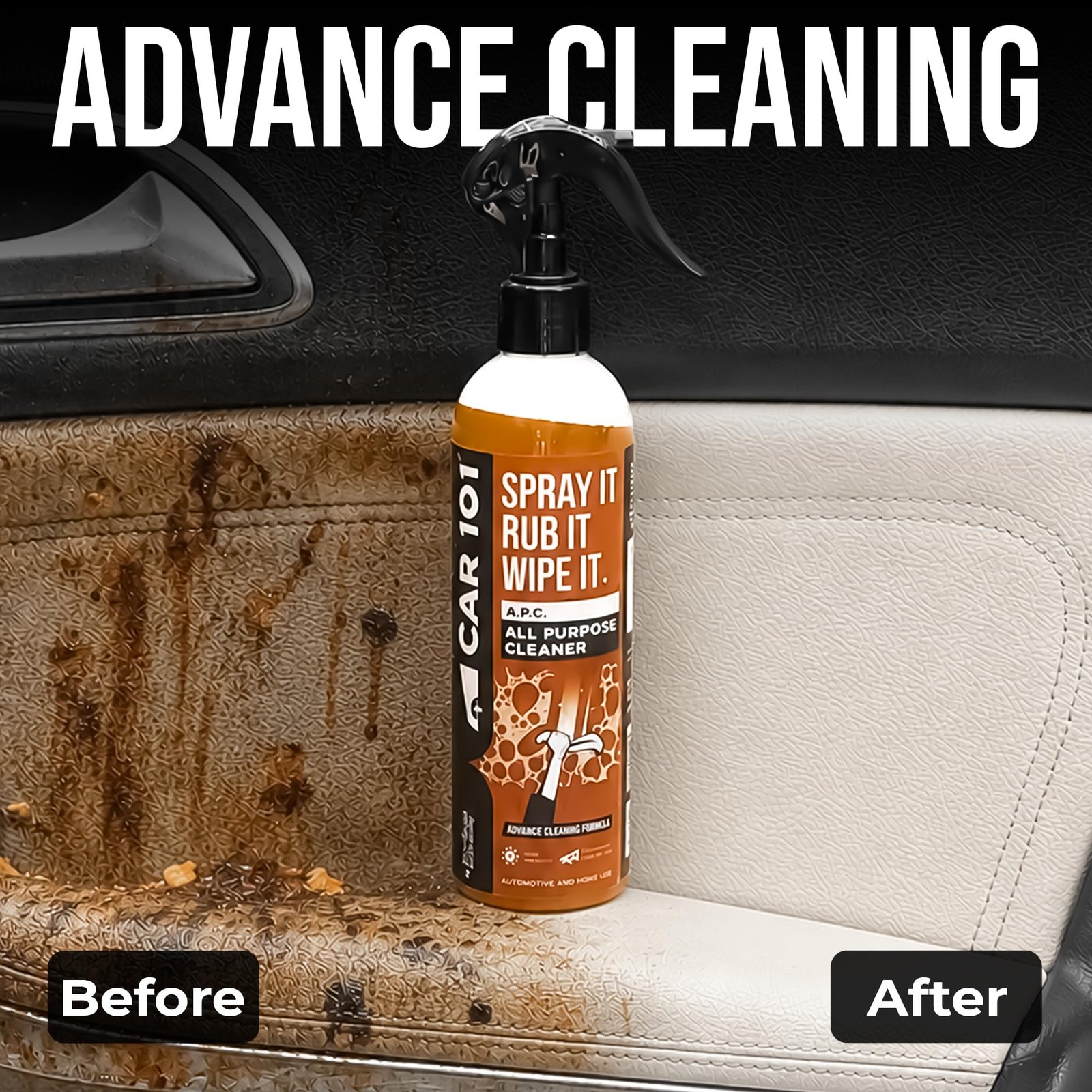 CAR101 All Purpose Cleaner - 300ml | Multi-Surface Deep Cleaning Spray for Car & Home | Deep Clean Interior Dashboard, Seats, Kitchen, Furniture, Shoes & Equipment | Fast Acting Dirt & Stain Remover - Image 3